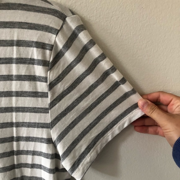 Gray and White Striped Mini Dress (M) - Picture 6 of 7